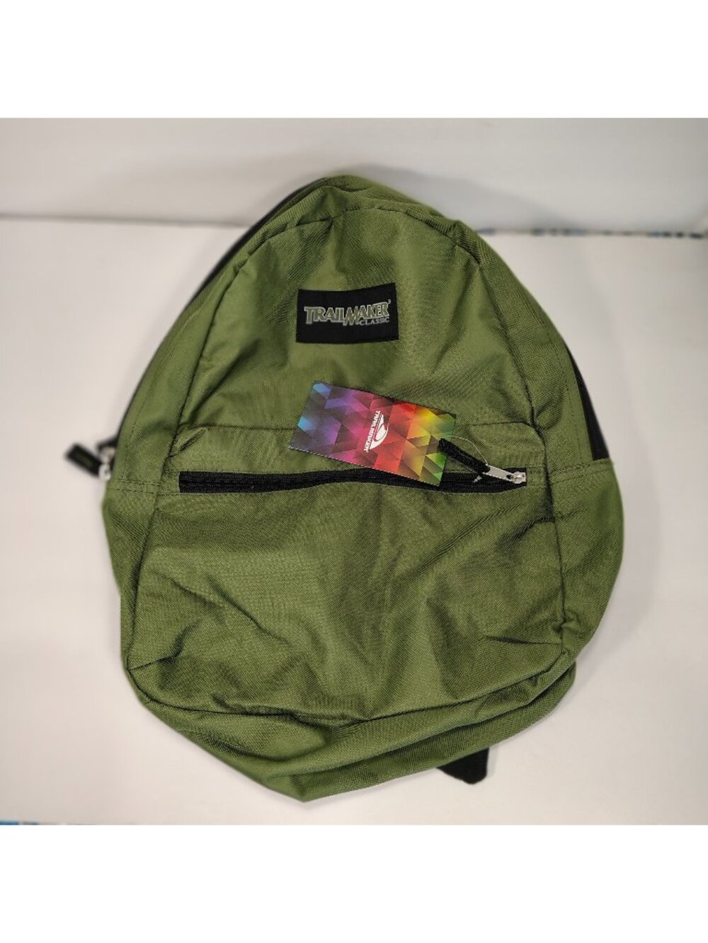 Trailmaker Classic Green Backpack Adjustable Straps Front Zipper Pocket